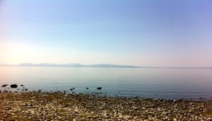 Hardly ever seen Lake Taupo so calm and peaceful - just had to go in for a dip.